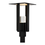 Shadow Box Outdoor Post Lantern, shown in Coastal Black, by Hubbardton Forge
