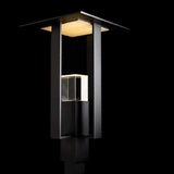 Shadow Box Outdoor Post Lantern detail in Coastal Black, by Hubbardton Forge
