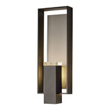 Shadow Box Outdoor Wall Light Large, shown in Coastal Black, Coastal Burnished Steel, by Hubbardton Forge