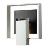 Shadow Box Outdoor Wall Light Medium, shown in Coastal White, Coastal Black, by Hubbardton Forge