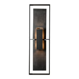 Shadow Box Outdoor Wall Light Tall, shown in Coastal Black, Slate, by Hubbardton Forge