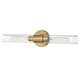 Shea Vanity Light Lacquered Brass By Lark Living - Side View1