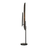Shield Floor Lamp Tall, shown in Black, Clear Steel, by Hubbardton Forge