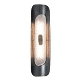 Shield Wall Sconce Small, shown in Black, Clear Steel, by Hubbardton Forge