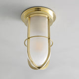 Ship s Companionway Outdoor Flushmount Polished Brass And Frosted Glass By Original BTC Front View
