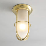 Ship s Companionway Outdoor Flushmount Polished Brass And Frosted Glass By Original BTC