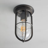 Ship s Companionway Outdoor Flushmount Weathered Brass And Clear Glass By Original BTC Front View 2