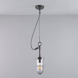 Ship s Well 7524 Glass Pendant Weathered Brass And Clear Glass By Original BTC Front View3