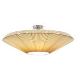 Siam 80 Semi Flush Mount Cream Translucent Ribbon By Bover