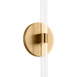 Silas Wall Sconce — 10", Clear, Burnished Brass