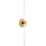 Silas Wall Sconce — 24", Clear, Burnished Brass