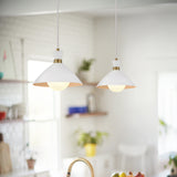 Simon Convertible Pendant Light Matte White By Lark Living - Lifestyle View