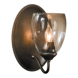 Simple Lines Wall Sconce Small, shown in Dark Smoke, by Hubbardton Forge