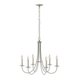 Simple Sweep 6 Arm Chandelier in Sterling by Hubbardton Forge