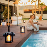 Siroco Portable Lantern - lining a pool deck
