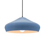Sky Blue-Black Cord Crease Large Ceramic Pendant by Justice Design
