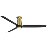Smooth Flush Fan By Modern Forms, Size: 52, Finish: Soft Brass / Matte Black, , | Casa Di Luce Lighting