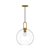 Soji Globe Pendant — 10 Inch, Aged Gold/Clear Glass