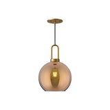 Soji Globe Pendant — 10 Inch, Aged Gold/Copper Glass