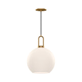 Soji Globe Pendant — 10 Inch, Aged Gold/Opal Matte Glass