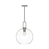 Soji Globe Pendant — 10 Inch, Brushed Nickel/Clear Glass