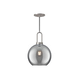 Soji Globe Pendant — 10 Inch, Brushed Nickel/Smoked Solid Glass