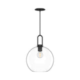 Soji Globe Pendant — 10 Inch, Clear Glass/Matte Black