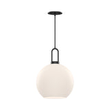Soji Globe Pendant — 10 Inch, Matte Black/Opal Matte Glass