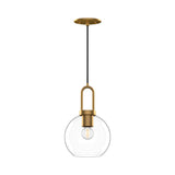 Soji Globe Pendant — 8 Inch, Aged Gold/Clear Glass