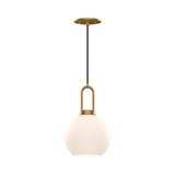 Soji Globe Pendant — 8 Inch, Aged Gold/Opal Matte Glass