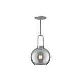 Soji Globe Pendant — 8 Inch, Brushed Nickel/Smoked Solid Glass