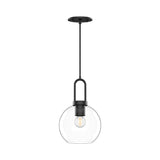 Soji Globe Pendant — 8 Inch, Clear Glass/Matte Black