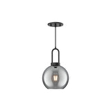 Soji Globe Pendant — 8 Inch, Matte Black/Smoked Solid Glass