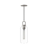 Soji Pendant — 5 Inch, Brushed Nickel/Clear Glass