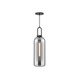 Soji Pendant — 6 Inch, Matte Black/Smoked Solid Glass