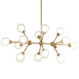 Solaris Chandelier Medium Aged Gold Brass By Matteo - Detailed View
