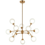 Solaris Chandelier Small Aged Gold Brass By Matteo