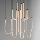 Soleil Chandelier Natural Aged Brass By ET2 - Lifestyle View1