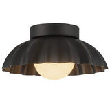 Soleil Wall Vanity Light Matte Black Opal Glass By Alora - Side View
