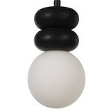 Solene Pendant Light Black Travertine By Renwil Detailed View 1