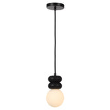 Solene Pendant Light Black Travertine By Renwil Main View 3