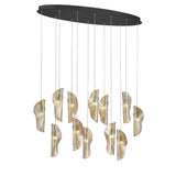 SORRENTO 12 LIGHT OVAL CHANDELIER BY LIB&CO, COLOR: AMBER, FINISH: BLACK, , | CASA DI LUCE LIGHTING