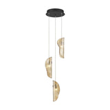 SORRENTO 3 LIGHT CHANDELIER BY LIB&CO, COLOR: AMBER, FINISH: BLACK, , | CASA DI LUCE LIGHTING