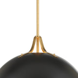 Soto Pendant Matte Black Antique Gold Large By Crystorama - Detailed View