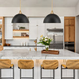 Soto Pendant Matte Black Antique Gold Large By Crystorama - Lifestyle View