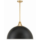 Soto Pendant Matte Black Antique Gold Large By Crystorama - Side View