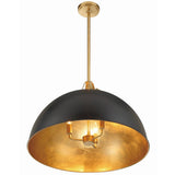 Soto Pendant Matte Black Antique Gold Large By Crystorama - With Light