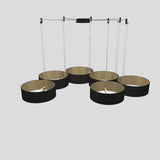 Sound OR6 Suspension Lamp By Masiero, Finish: Brushed Brass / Matt Black, , | Casa Di Luce Lighting