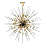 Sparta Chandelier - 48 Inch, 18-Light - Aged Brass with Clear Shards by Hudson Valley