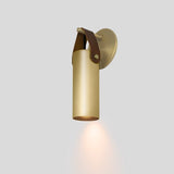 Spero Wall Sconce by Cerno - Brushed Brass with brown leather strap